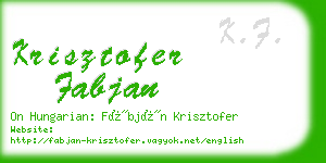 krisztofer fabjan business card